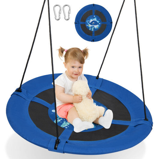 Costway 40" Flying Saucer Tree Swing Indoor Outdoor Play Set Swing for Kids Blue Whale