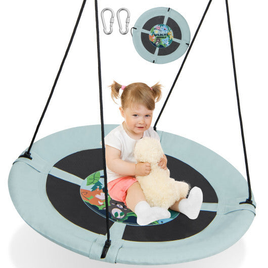 Costway 40" Flying Saucer Tree Swing Indoor Outdoor Play Set Swing for Kids Light Green