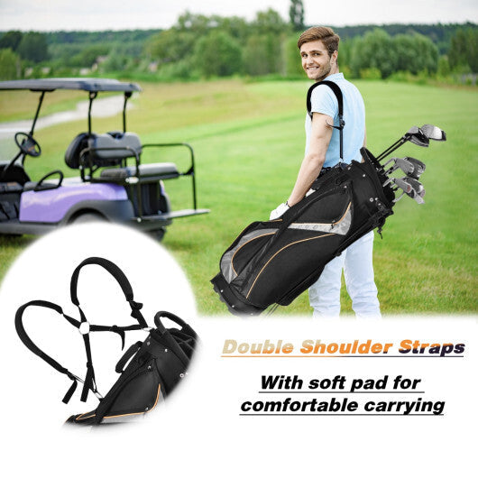 Costway 9 Inch Golf Stand Bag Divider Carry Pockets Storage W2B