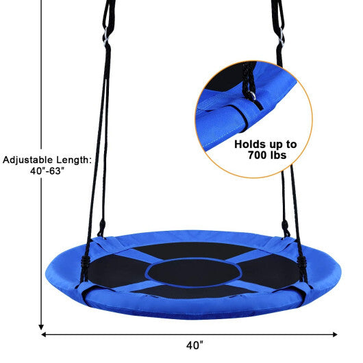 Costway 40" Flying Saucer Tree Swing Indoor Outdoor Play Set Swing for Kids Blue
