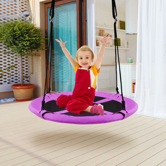 Costway 40" Flying Saucer Tree Swing Indoor Outdoor Play Set Swing for Kids Purple
