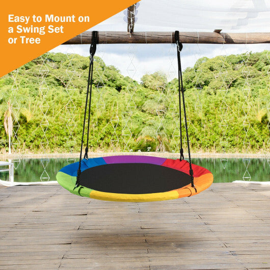 Goplus 40" Flying Saucer Tree Swing Indoor Outdoor Play Set Swing for Kids Colorful