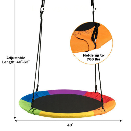 Goplus 40" Flying Saucer Tree Swing Indoor Outdoor Play Set Swing for Kids Colorful