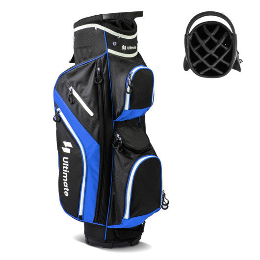 Costway Golf Cart Bag with 14 Way Top Dividers-Blue W2B