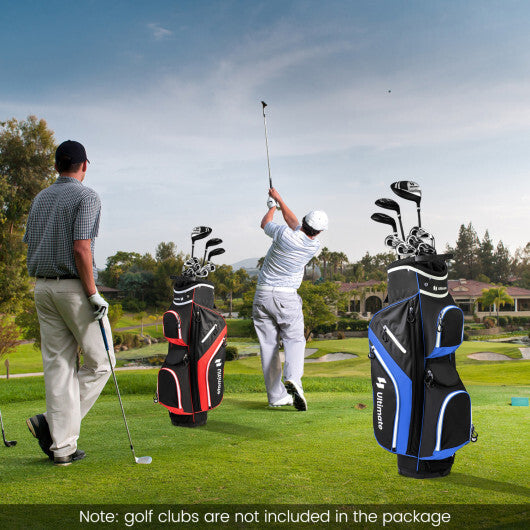 Costway Golf Cart Bag with 14 Way Top Dividers-Blue W2B