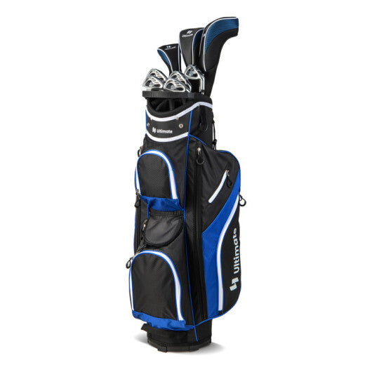 Costway Golf Cart Bag with 14 Way Top Dividers-Blue W2B