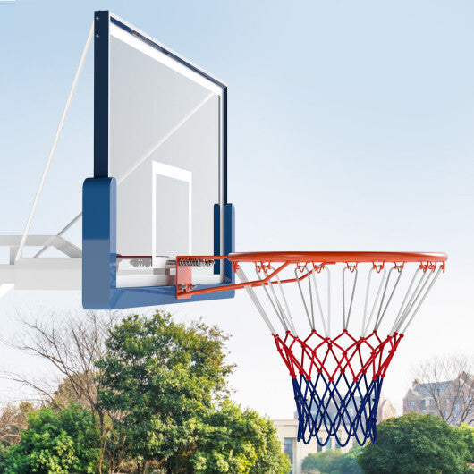 Costway 18" Basketball Rim Heavy Duty Wall Mounted Basketball Rim Goal Replacement-Orange W2B