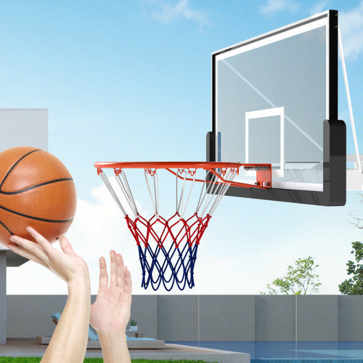 Costway 18" Basketball Rim Heavy Duty Wall Mounted Basketball Rim Goal Replacement-Orange W2B
