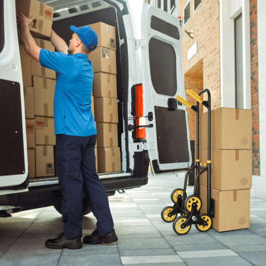 Costway Stair Climber Hand Truck with Telescoping Handle and Rubber Wheels 350 Lb Capacity W2B