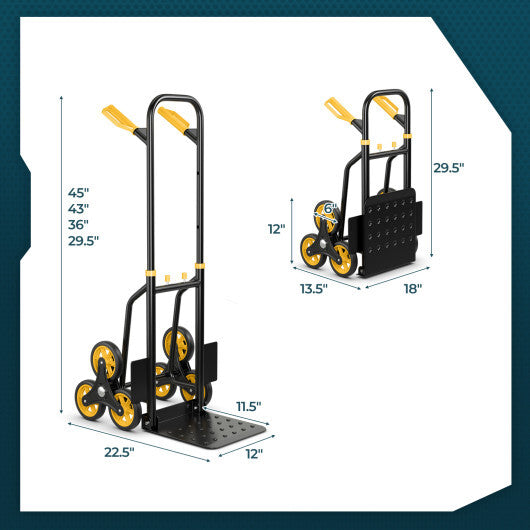 Costway Stair Climber Hand Truck with Telescoping Handle and Rubber Wheels 350 Lb Capacity W2B
