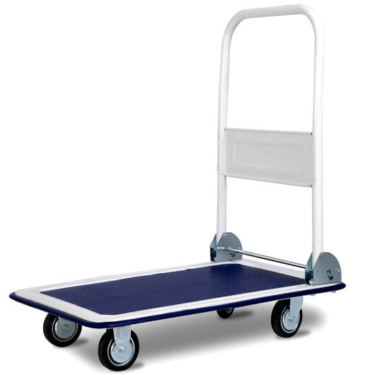 Costway 330lbs Platform Cart Dolly Foldable Push Hand Iron W2B