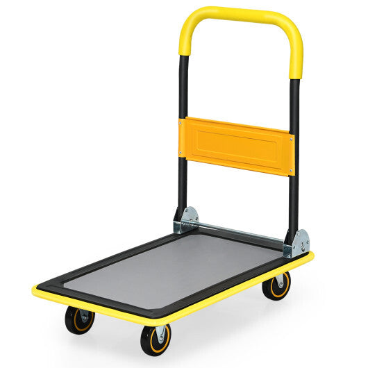 Costway 330lbs Folding Platform Cart Dolly Push Hand Truck Moving Warehouse Foldable W2B