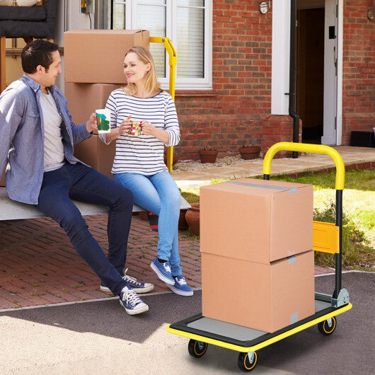 Costway 330lbs Folding Platform Cart Dolly Push Hand Truck Moving Warehouse Foldable W2B