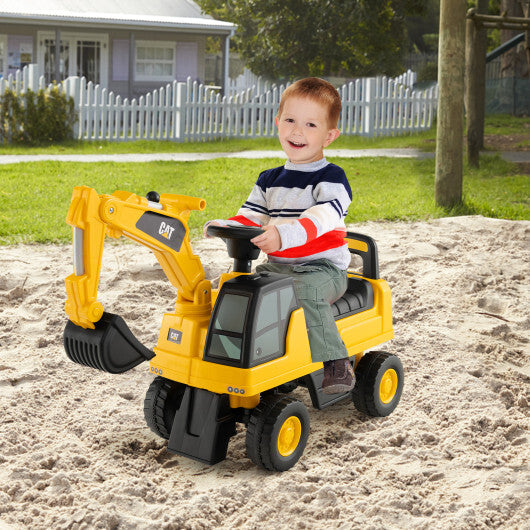 Costway Licensed Caterpillar Kids Ride-On Digger Yellow