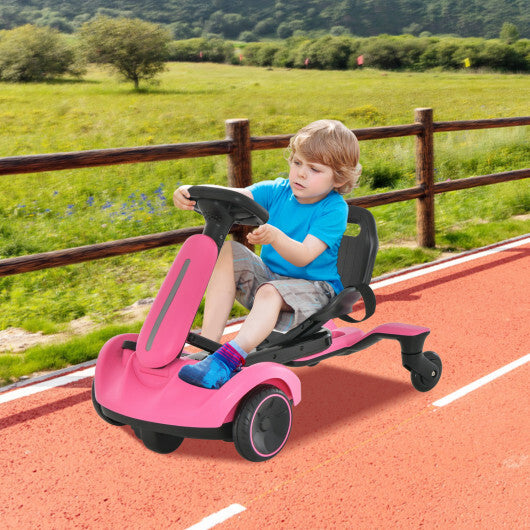 Costway 6V Kids Ride on Drift Car with 360 Spin and 2 Adjustable Heights-Pink W2B