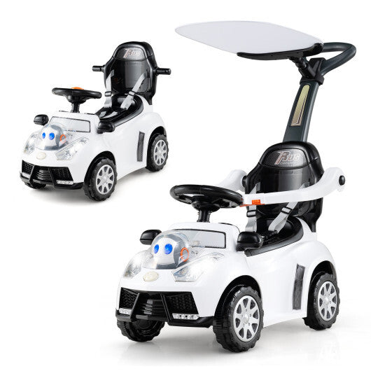 Costway 3-in-1 Push Car for Toddler Stroller Sliding Walking Car for Boys and Girls - White