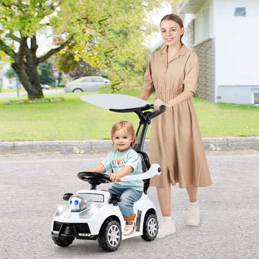 Costway 3-in-1 Push Car for Toddler Stroller Sliding Walking Car for Boys and Girls - White