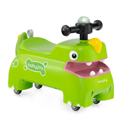Costway Toddler Ride on Toy Walking Sliding Car with Lights and Music Green