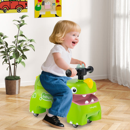 Costway Toddler Ride on Toy Walking Sliding Car with Lights and Music Green