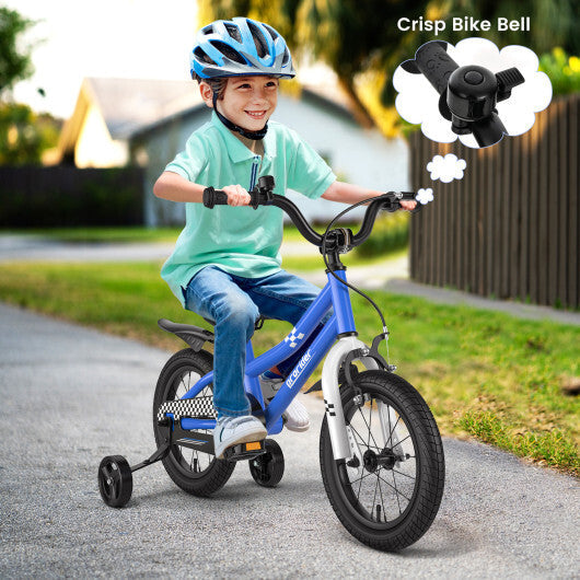Prorider 14'' Kid's Bike with Removable Training Wheels & Basket for 3-5 Years Old Blue W2B