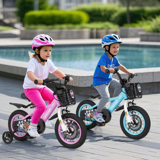 Costway 12 Inch Kids Bike with Adjustable Handlebar and Saddle for 3-4 Years Old-12 inches