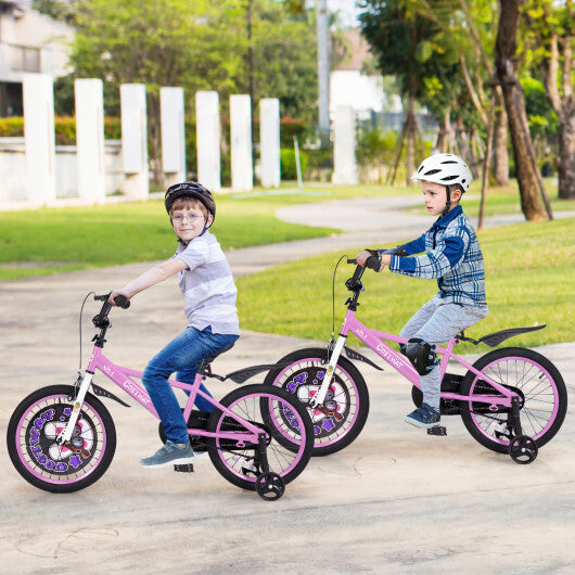 Costway 18 Inch Kids Bike for 4-8 Years Old Sport Bicycle with Adjustable Handlebar and Saddle-18 inches W2B