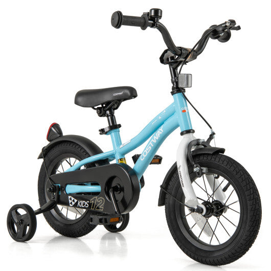 Costway 12-Inch Kids Bike for 3-4 Years Old Children Bicycle with Training Wheels W2B