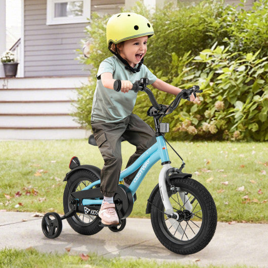 Costway 12-Inch Kids Bike for 3-4 Years Old Children Bicycle with Training Wheels W2B
