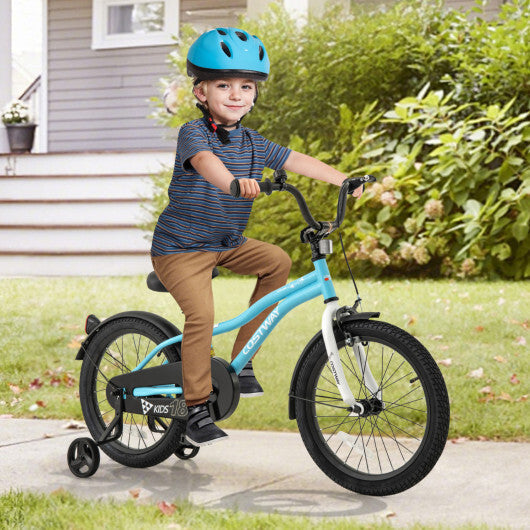 Costway 18-Inch Kids Bike for 4-8 Years Old Children Bicycle with Training Wheels W2B