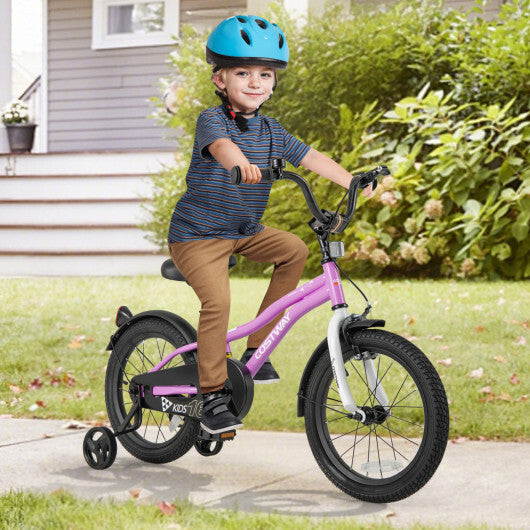 Costway Kids Bike 16-Inch Children Training Bicycle with 2 Brake for 4-7 Years Old W2B