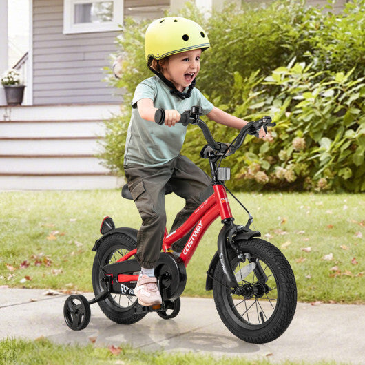 Costway 12 Inch Kids Bike Adjustable Bicycle with Reflectors and Bell for 3-4 Years Old W2B