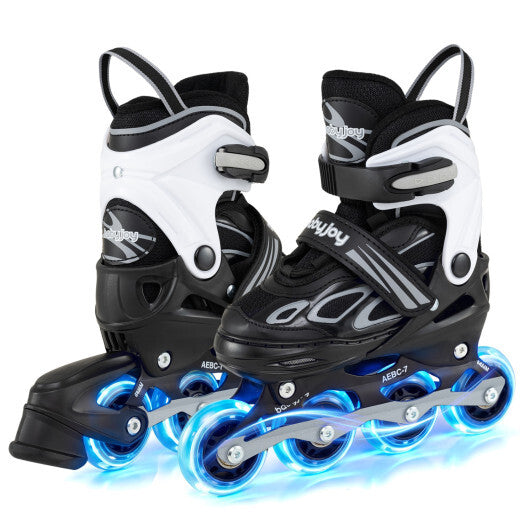 Costway Adjustable Kids' Incline Skates for Boys Girls Ages 5-14-Black W2B