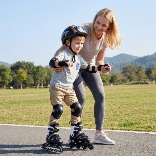Costway Adjustable Kids' Incline Skates for Boys Girls Ages 5-14-Black W2B