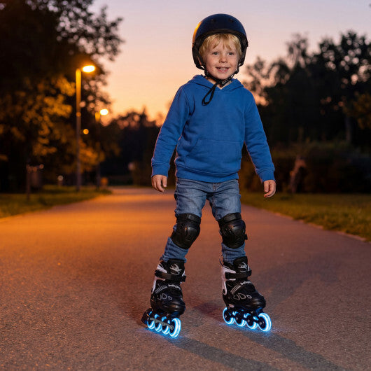 Costway Adjustable Kids' Incline Skates for Boys Girls Ages 5-14-Black W2B