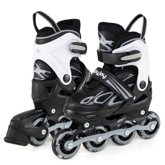 Costway Adjustable Kids' Incline Skates for Boys Girls Ages 5-14-Black W2B