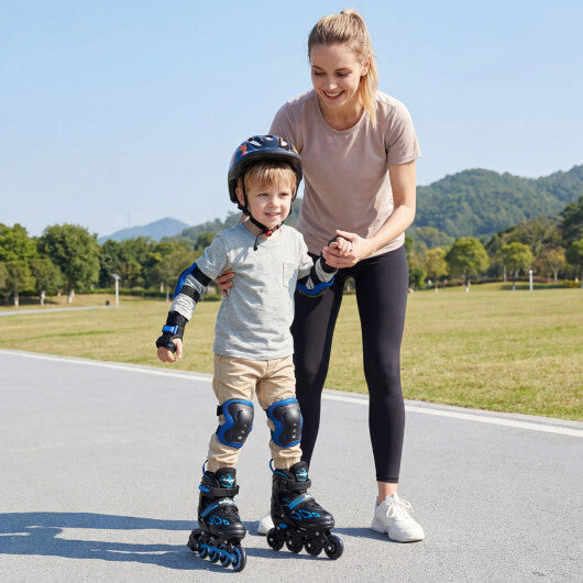Costway Adjustable Kids' Incline Skates for Boys Girls Ages 5-14-Blue W2B