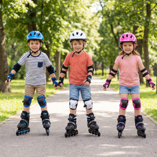 Costway Adjustable Kids' Incline Skates for Boys Girls Ages 5-14-Blue W2B