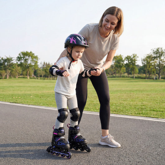Costway Adjustable Kids' Incline Skates for Boys Girls Ages 5-14-Purple W2B