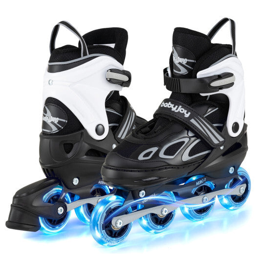 Costway Adjustable Kids' Incline Skates 4 Sizes Adjustable Blade Roller-Black W2B