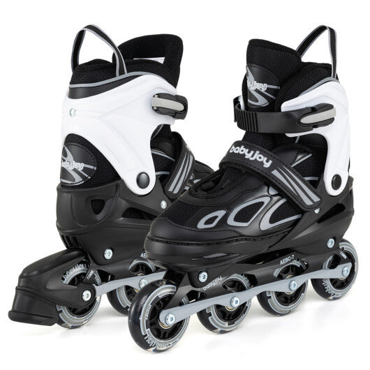 Costway Adjustable Kids' Incline Skates 4 Sizes Adjustable Blade Roller-Black W2B