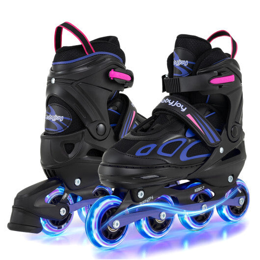 Costway Adjustable Kids' Incline Skates 4 Sizes Adjustable Blade Roller-Purple W2B