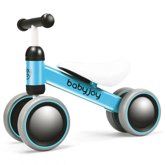 Costway 4 Wheels No-Pedal Baby Balance Bike Blue W2B