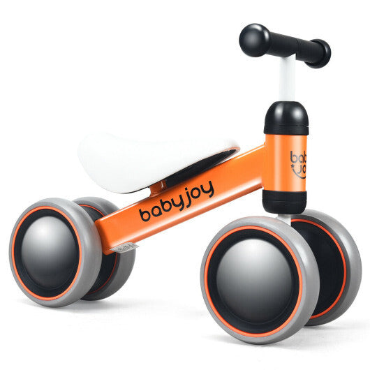 Costway 4 Wheels No-Pedal Baby Balance Bike Orange W2B