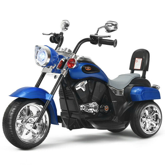 Costway 3 Wheel Kids Ride On Motorcycle 6V Battery Powered Electric Toy Blue