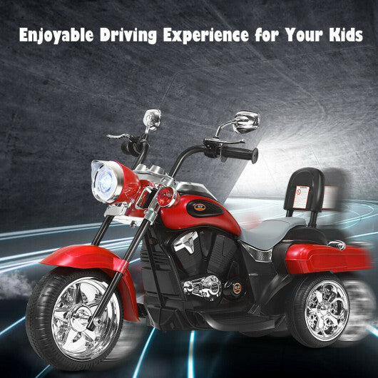 Costway 3 Wheel Kids Ride On Motorcycle 6V Battery Powered Electric Toy Red