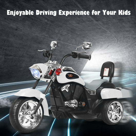 Costway 3 Wheel Kids Ride On Motorcycle 6V Battery Powered Electric Toy White