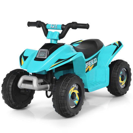 Costway 6V Kids Electric Quad ATV 4 Wheels Ride On Toy for Toddlers Forward&Reverse Blue W2B