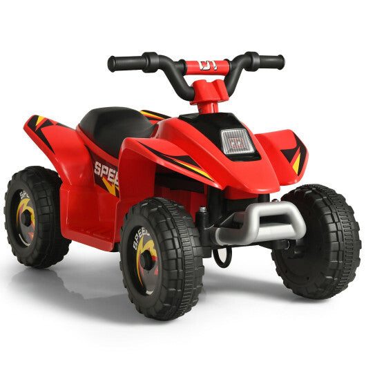 Costway 6V Kids Electric Quad ATV 4 Wheels Ride On Toy for Toddlers Forward&Reverse Red W2B
