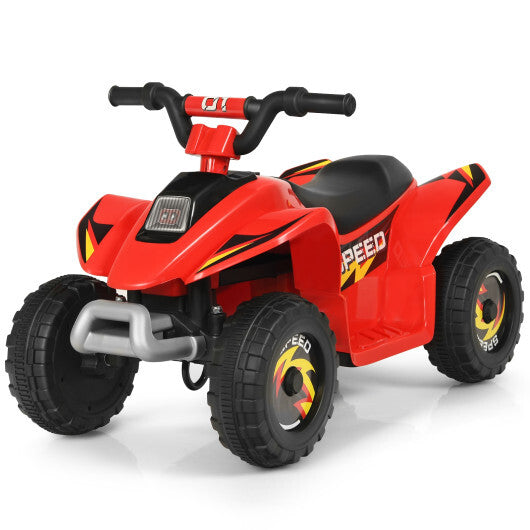 Costway 6V Kids Electric Quad ATV 4 Wheels Ride On Toy for Toddlers Forward&Reverse Red W2B