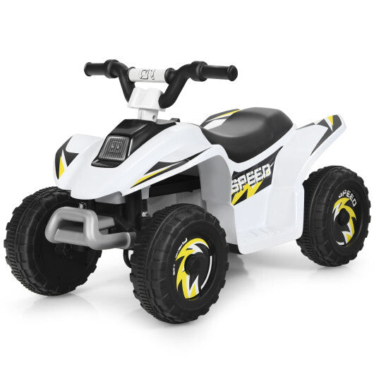Costway 6V Kids Electric Quad ATV 4 Wheels Ride On Toy Toddlers Forward&Reverse White W2B